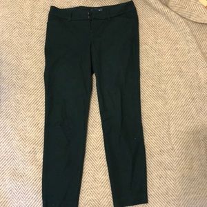 Dark green mid rise pixie business pants